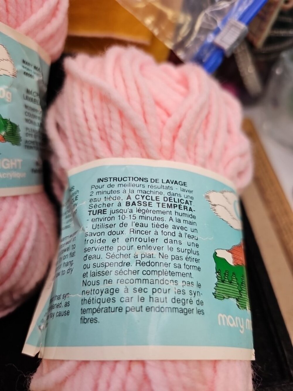 Yarn Lot Of 2 Cloudspun Mary Maxim 100% Orlon Acrylic Chunky Pale Pink Lot Of 2 - Picture 6 of 9